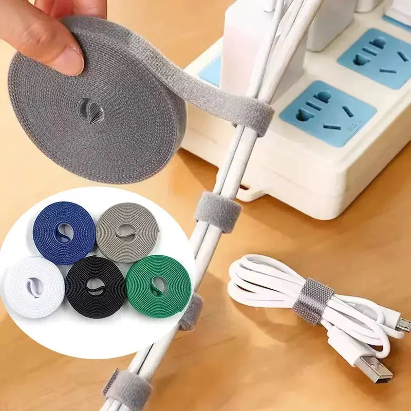 1/3/5M Cable Organizer Cable Ties Management Wire Winder Tape Earphone Mouse Cord Management Ties 2030