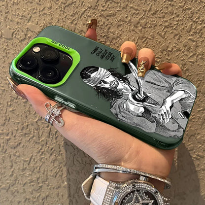 Case for iPhone SE4 16E 16 15 14 13 12 11 Pro Max XS X XR Plus 8 7 SE 2020 Japanese Comics Vagabond Samurai Plating Matte Cover