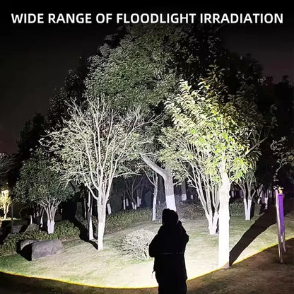 LED Camping Torch Flashlight High Power Rechargeable USB Spotlight Zoom Lantern Built-in Battery For Fishing Outdoor Waterproof