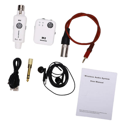 2.4GHz Wireless In-Ear Monitor System Transmitter Receiver Set 6 Channel Adjustable Frequency with Monitor Earphones Plug