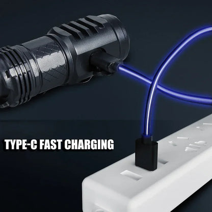 High Strong Power LED Flashlight Built-in Battery Rechargeable with Pen Clip Torch Outdoor Camping Emergency Lantern