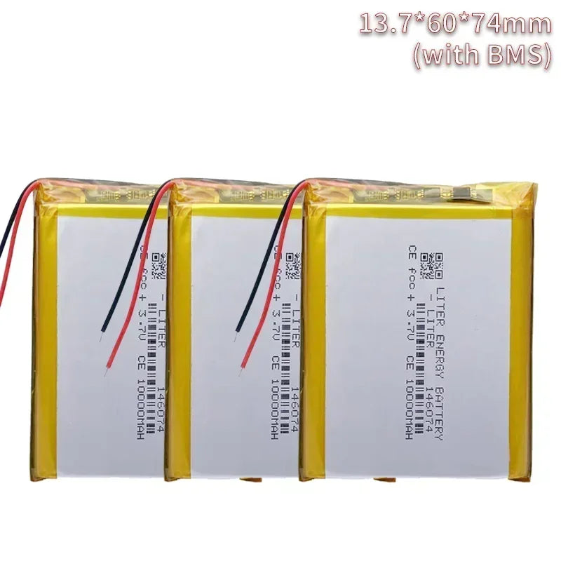 3.7V 10000mAh 146074 Li-polymer Battery 136074 Rechargeable Polymer Lithium Batteries for Power Bank Toy GPS Laptop Lights Diy