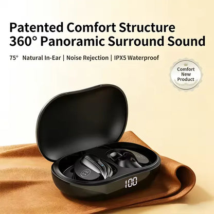 Wireless Bluetooth 5.3 Earhook Earphone LED Display Sports Earhook Headphones Deep Bass HiFi Stereo Noise Cancelling Earphones