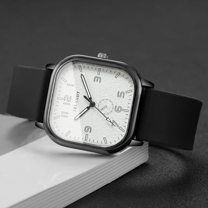 Fashion Square Women's Watch Casual Silicone Strap Quartz Watches Sports Wristwatch For Men Women Students（Without Box）
