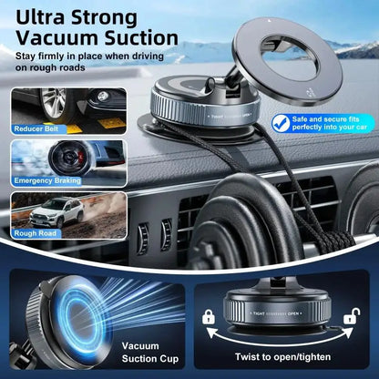Magnetic Vacuum Phone Bracket 360° Adjustable Holder Strong Suction Cup Navigation Design Stand Holder For Car Universal 2026