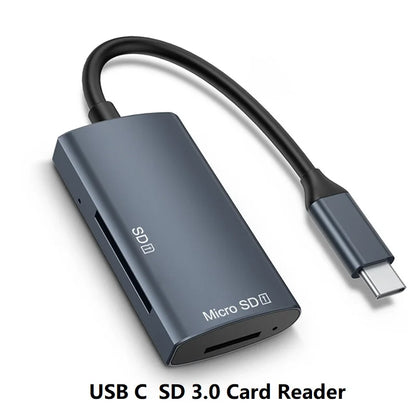 USB SD 4.0 Card Reader 2-in-1 Memory Card Reader for SDXC SD Micro SD UHS-II and UHS-I Cards USB A/Type-C to SD TF Card Reader