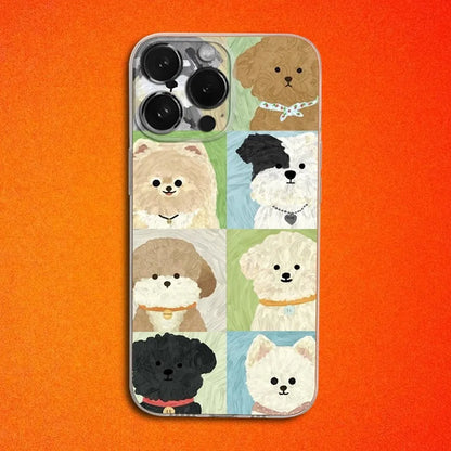 Pet Puppy Dog Cute Phone Case For iPhone 16,15,14,13,12,11 Plus,Pro,Max,XR,XS,X,Plus,SE,Mini Transparent Soft Cover