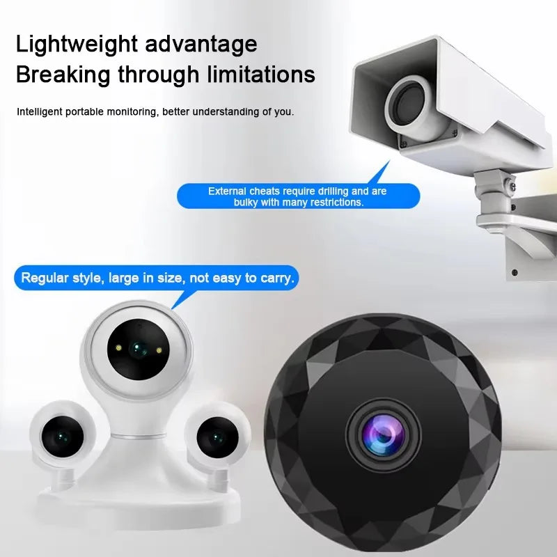 Mini 2.4G WiFi 170 Wide-angle CMOS Night Vision Motion Detection Weatherproof Family Security Camera with Memory Card Storage