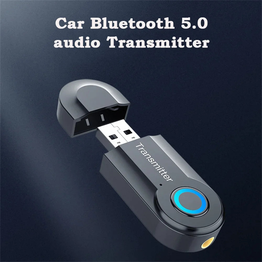 USB Bluetooth 5.0 Audio Transmitter 3.5MM AUX RCA Stereo Wireless Adapter Dongle For PC TV Car Headphones