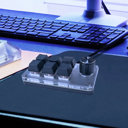 6 Keys 1 Knob Mini Macro Mechanical Keyboard USB RGB Gaming Custom Programming Knob Portable Custom Switch For Photoshop Laptop