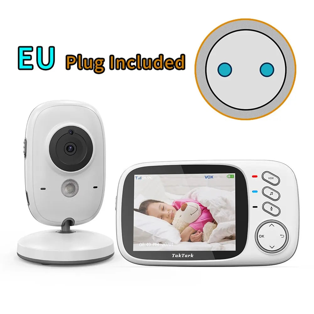 TakTark 3.2 Inch Video Baby Monitor 2.4G Wireless with Auto Night Vision TwoWay Intercom Surveillance Security Camera Babysitter