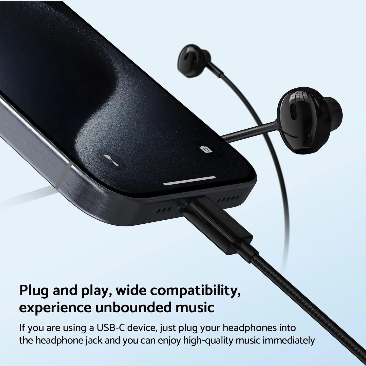 9D Stereo Type C & 3.5mm Gamers Headsets Wired Earphones In-ear Headphone HiFi Bass Earphone for Phone Earbud In Mic Handsfree
