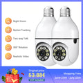 2PC Ease Life APP-Light Bulb Security Cameras Indoor Outdoor Wireless WiFi Camera 2.4GHz, 360 Degree, E27 Light Socket Screw In
