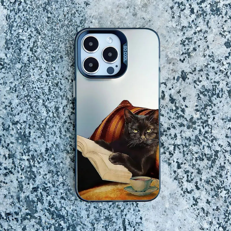 Funny Cat Daily Life Phone Case For iPhone 11 17 12 14 Pro Max Cases 16 13 15 Pro Max 13 Mini 15 Plus Shockproof Laser Covers