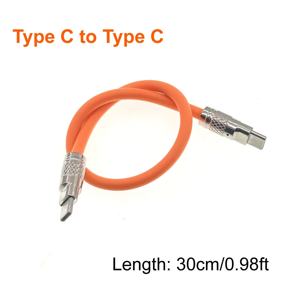66W USB C to Type C Fast Charging Cable 0.3M Short Cable Type c Data Cord for Power Bank Laptop/Tablet/Phone Portable Charge