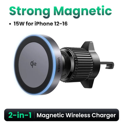 UGREEN Qi2.2 25W 15W Magnetic Car Phone Holder Wireless Charger Stand For iPhone 17 16 Pro Max Charging for Magsafe Car Charger