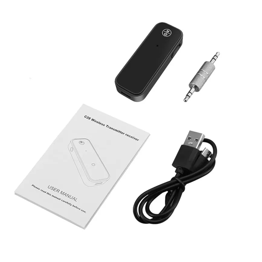 Aux Bluetooth Adapter for Car 2-in-1 Wireless Bluetooth 5.0 Receiver Transmitter for Cars Speakers Stereo Systems Headphones TV