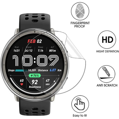 1-3Pcs For Amazfit Active 2 Watch Clear Slim Soft TPU Hydrogel Film For Amazfit Active 2 Screen Protector Curved Soft Edge