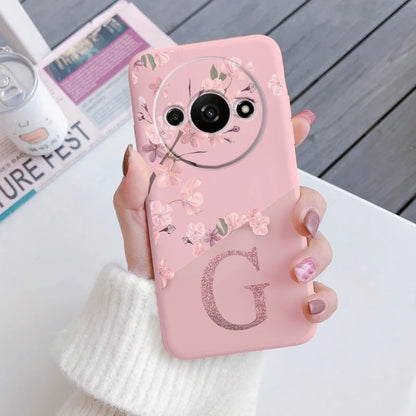 Letter Flower Phone Case For Redmi A3 4G Shockproof TPU Bumper Soft Silicone Cover For Xiaomi RedmiA3 Shell A 3 6.71" Fundas