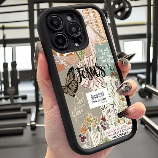 Jesus Collage Pattern Thick Shockproof Phone Case For iPhone 16 Pro Max 16 15 14 13 12 11 Pro Max X XR XS 7 8 16 Plus  Cover