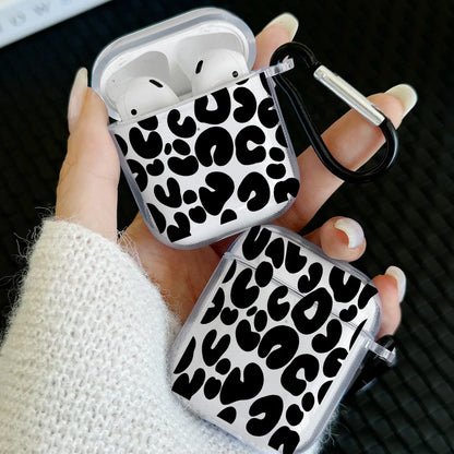 Simple Black Snake Design Case For AirPods 4 3 1 2 Gen TPU Earbuds Case For AirPods Pro 2/Pro Cover with Keychain Accessory