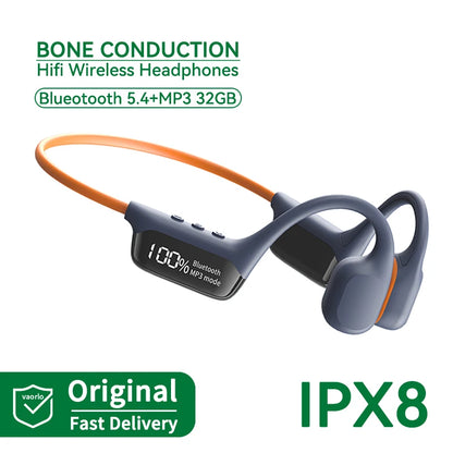 Bone Conduction Earphones IPX8 Waterproof Headset for Swimming New Bluetooth Wireless Sport Headphones MP3 32G RAM Hifi Stereo