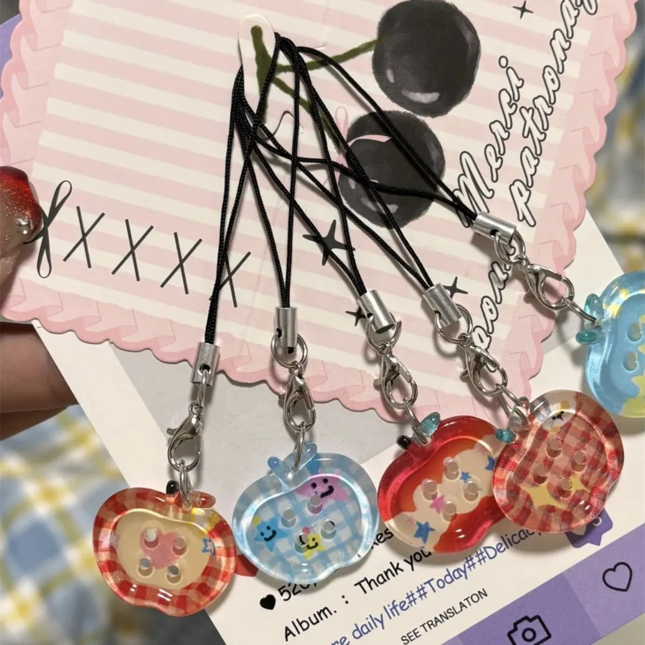 Cute Button Phone Charms Pendant Kawaii New Cases For Airpods 4 iPhone 16 Mini Pendants Accessories For Schoolbag Ins Korea