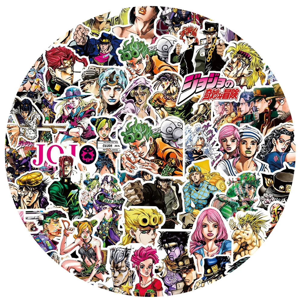 10/30/80pcs Anime JoJos Bizarre Adventure Stickers Cartoon Decals DIY Laptop Motorcycle Phone Case Diary Waterproof Sticker Toys