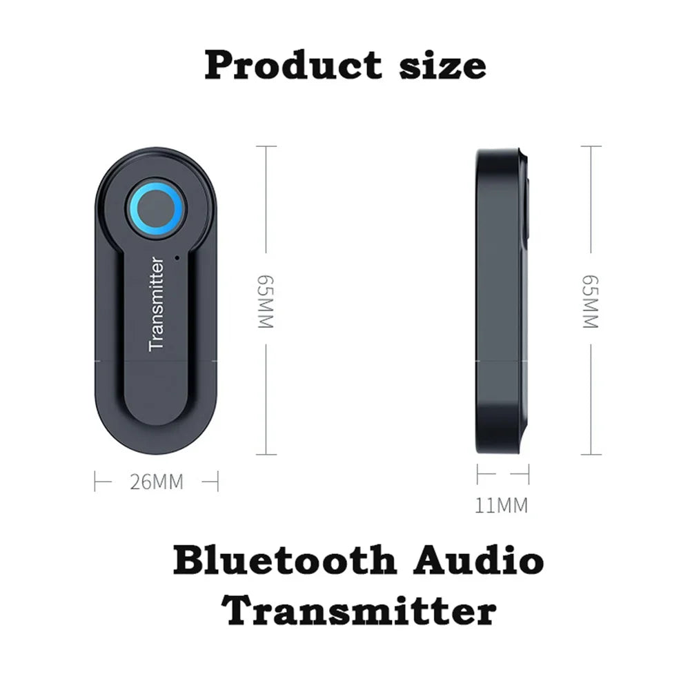 USB Bluetooth 5.0 Audio Transmitter 3.5MM AUX RCA Stereo Wireless Adapter Dongle For PC TV Car Headphones