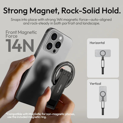 Ulanzi MA60 Foldable Magsafe Phone Tripod for iPhone Mobile Phone Dual-Side Magnetic Adjustable Phone Holder Stand for Vlog Live