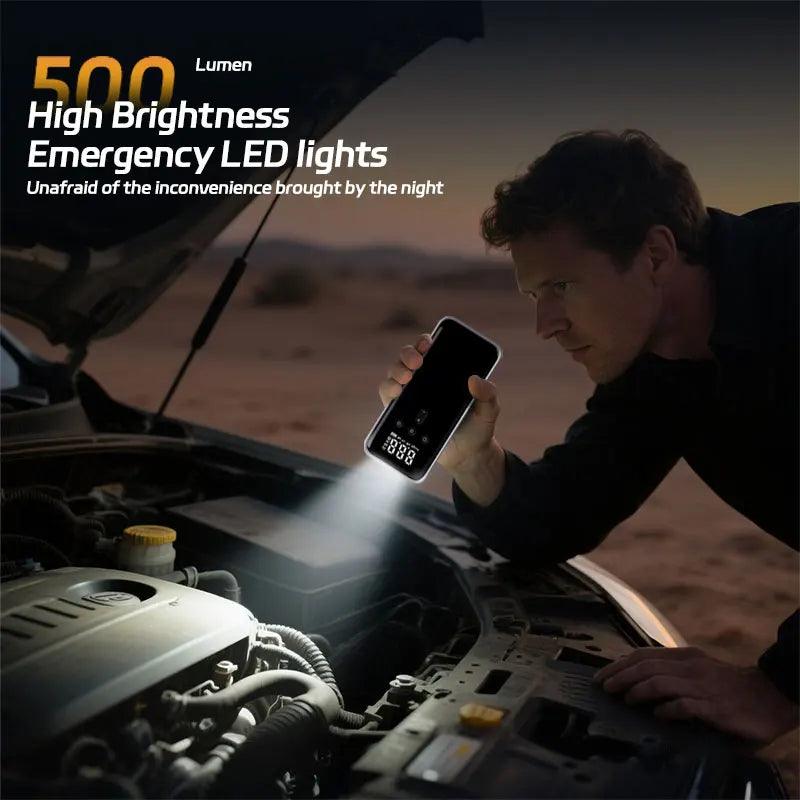 New 1000A Car Jump Starter Power Bank Portable 150PSI Air Pump Car Battery Emergency Boosters 12V Starting Device Car Starter