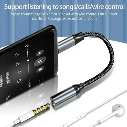 Type C To 3.5mm Jack Headphone Adapter Audio Adapter for iPhone Huawei Xiaomi Samsung Galaxy S24 USB C To 3.5 mm Audio Aux Cable