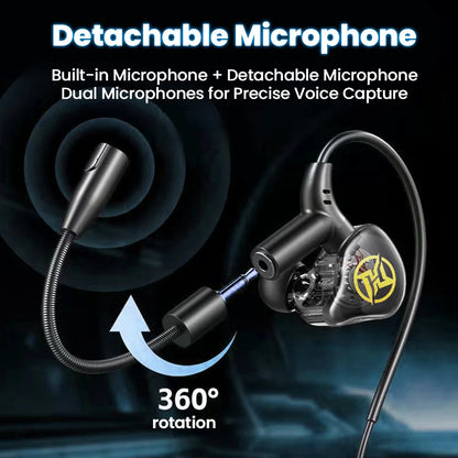 Type C/3.5MM Gaming Earphones Ear Wrap Dual Microphone Sound Recognition Earphones Wired Gaming Earphones