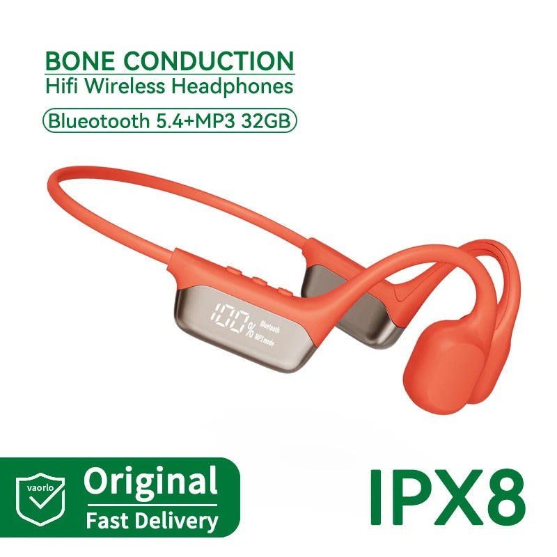 Bone Conduction Earphones IPX8 Waterproof Headset for Swimming New Bluetooth Wireless Sport Headphones MP3 32G RAM Hifi Stereo