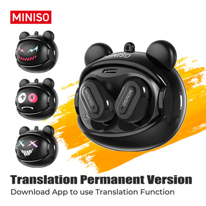 MINISO MS118 Bluetooth Earphone AI Translation Earbuds TWS in-Ear Wireless Headphones Face-Changing Bear DIY Earbuds