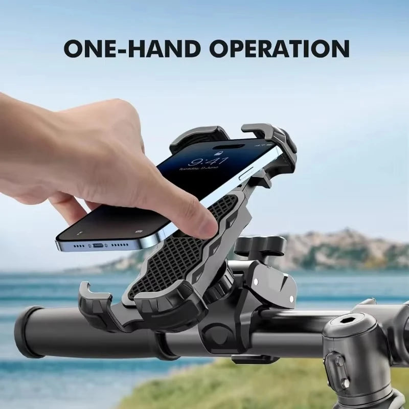 Motorcycle, mountain bike, road bike, stable and adjustable 360° rotatable universal mobile phone standSoporte para Celular