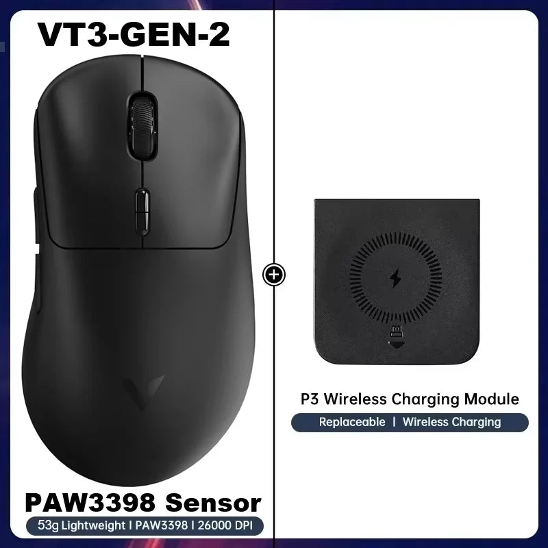 Rapoo VT3 GEN-2 Wireless Gaming Mouse 53g Lightweight 8KHz Polling Rate 26000DPI 10 Programmable Buttons Optical Sensor