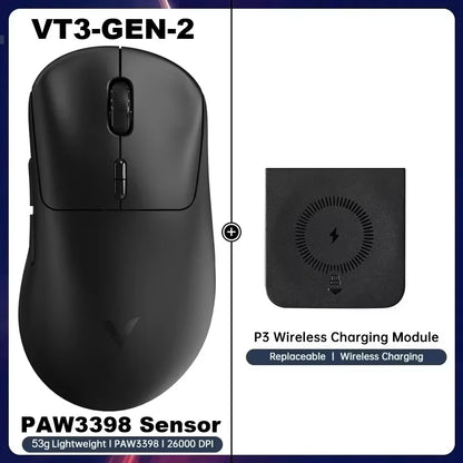 Rapoo VT3 GEN-2 Wireless Gaming Mouse 53g Lightweight 8KHz Polling Rate 26000DPI 10 Programmable Buttons Optical Sensor