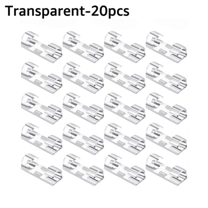 5/20/40/60Pcs Self-Adhesive Cable Organizer Clip Desk Tidy Management Clip Cable Protector For Mouse Headset Wire Storage Winder