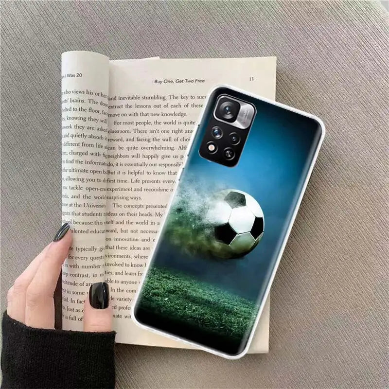 Football Soccer Ball Design Phone Case For Xiaomi Poco X4 F4 GT X3 NFC X5 X6 X7 Pro 5G M5 M5S M3 F5 Mi F6 F3 F2 F1 Cover Coque F