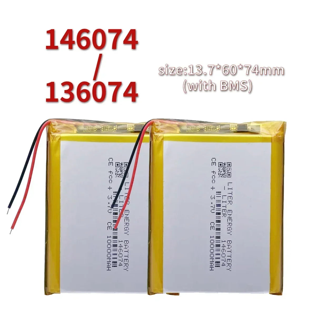 3.7V 10000mAh 146074 Li-polymer Battery 136074 Rechargeable Polymer Lithium Batteries for Power Bank Toy GPS Laptop Lights Diy