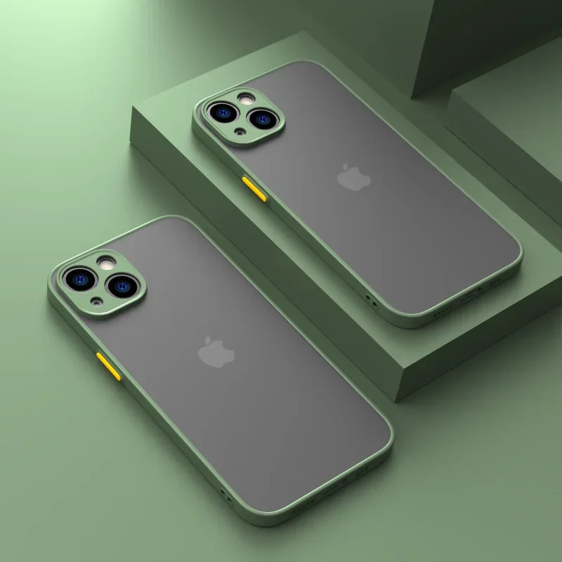 Luxury Matte Transparent Phone Case For iPhone 17 Air 16 E 15 14 13 12 11 Pro Max Plus Mini Silicone Clear Hard PC Back Cover