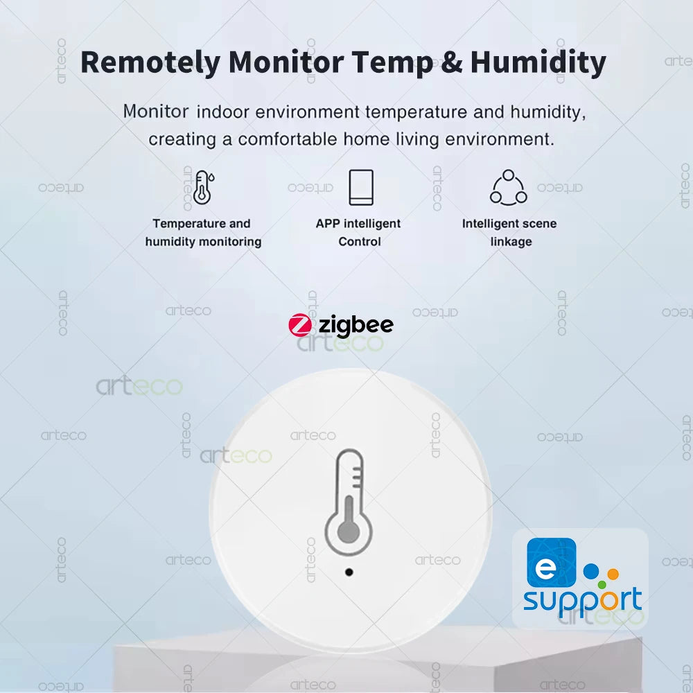 Ewelink ZigBee Smart Temperature Humidity Sensor Battery Powered APP Control Thermometer Hygrometer Controller For Alexa Google