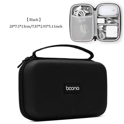 Cable Storage Bag Data Organizer For Notebook Power Bank Charger U Disk Earphones Electronic Accessories Black/Gray