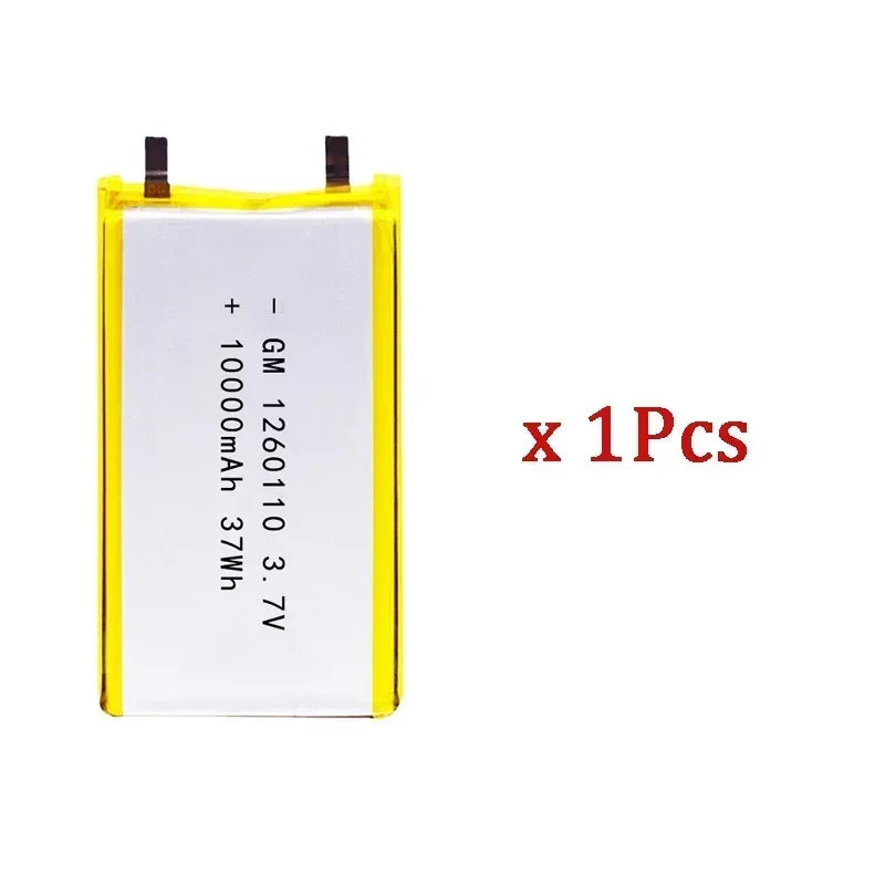 1-10PCS 10000mAh Polymer Lithium Battery 1260110 3.7V Rechargeable Battery for Toy Power Bank GPS Laptop Camping Lights Diy NEW