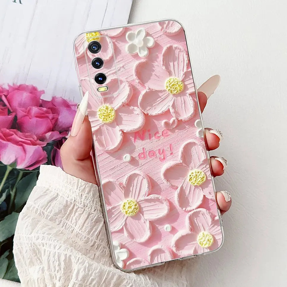 Soft Clear Siliocne Cover For Vivo V2027 V2028 V2029 Phone Case Vivo Y11s Y12s Y20 Y20s Y20i Y20G Cartoon Animals Flower Coque