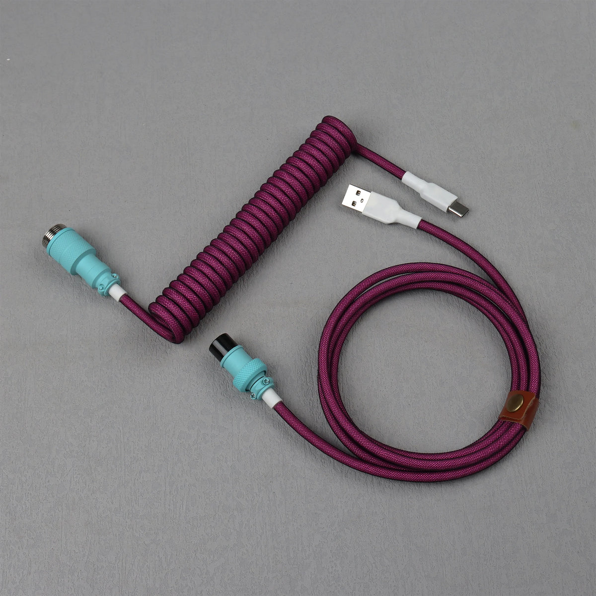 LANO Custom Paracord Coiled Mechanical Keyboard Type C Data Spring Cable GX16 Aviator Coil Spiral Usb C for Gaming Coiled Cable