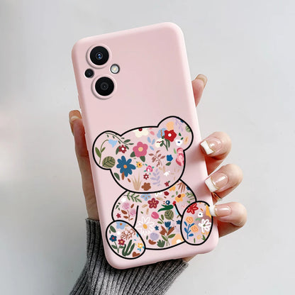 For Oppo Reno7 Z 5G Case Reno 7 8 Lite Bear Cartoon Frog Soft Silicone Phone Case For Oppo Reno 7Z 8Z Reno7Z 5G Back Cover Capa