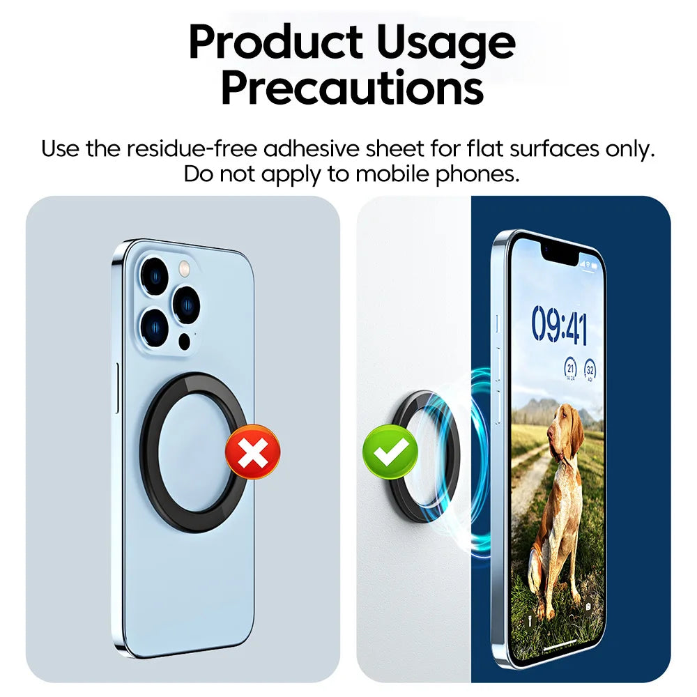 Magnetic Ring Wall Holder for iPhone 17 16 15 14 13 Wall Mobile Phone Super Magnet Holder in Car Cell Phone Stand for Magnetic