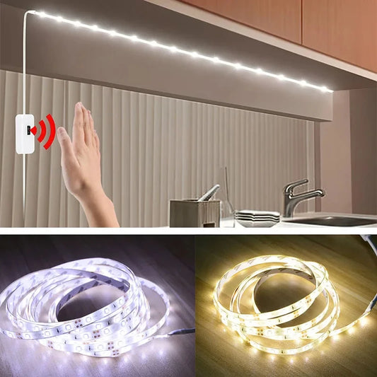 USB 60 LED Strip Lights DC 5V Smart Dimmer Gesture Sensor Switch Control Backlight Tape TV Lamp LED Lights for Room Home Decor